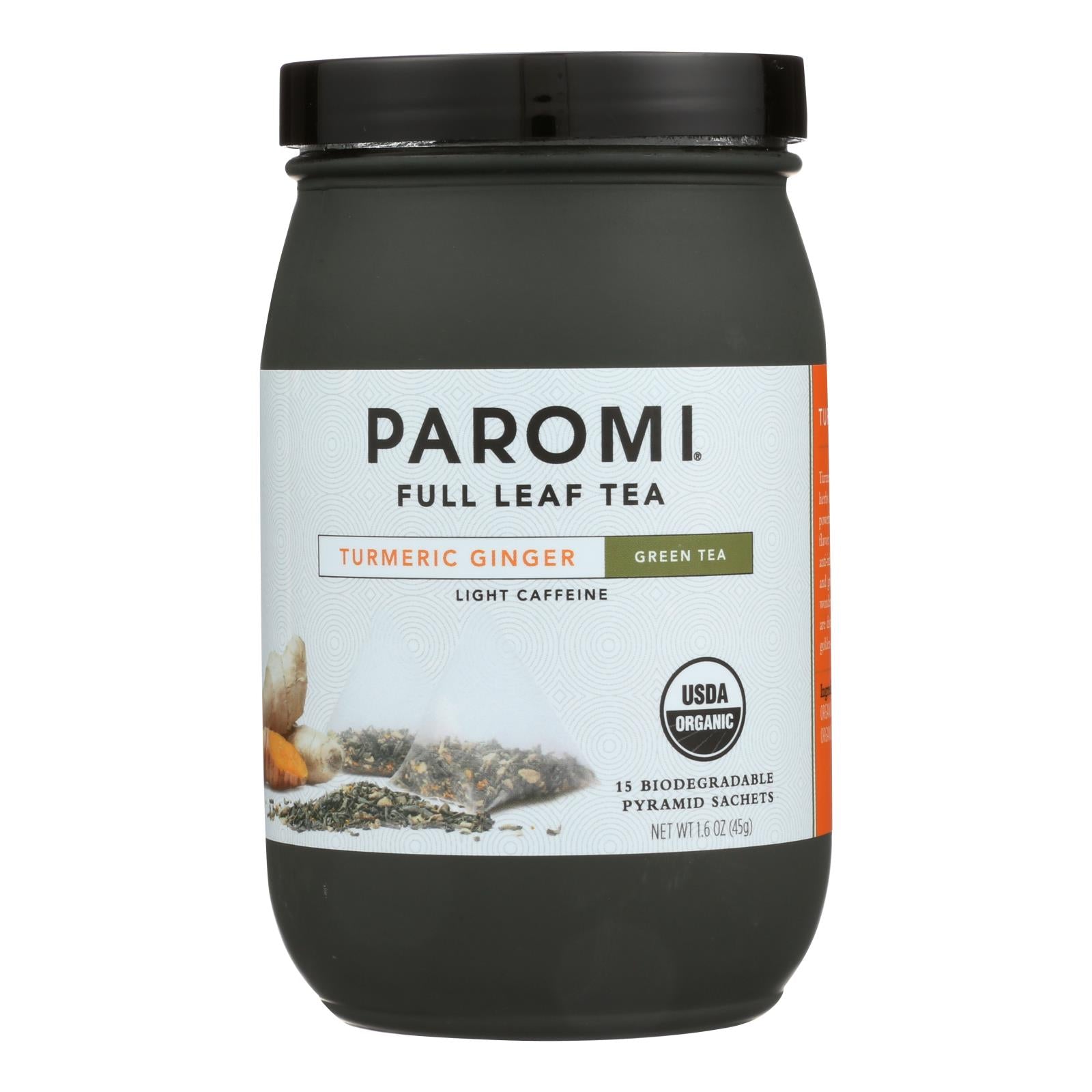 Paromi Green Turmeric Ginger Tea | Pack of 6 - 15 Ct