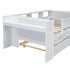 Twin Daybed With Drawers, Trundle, Headboard Storage, Study Desk, And USB Charging Station - White