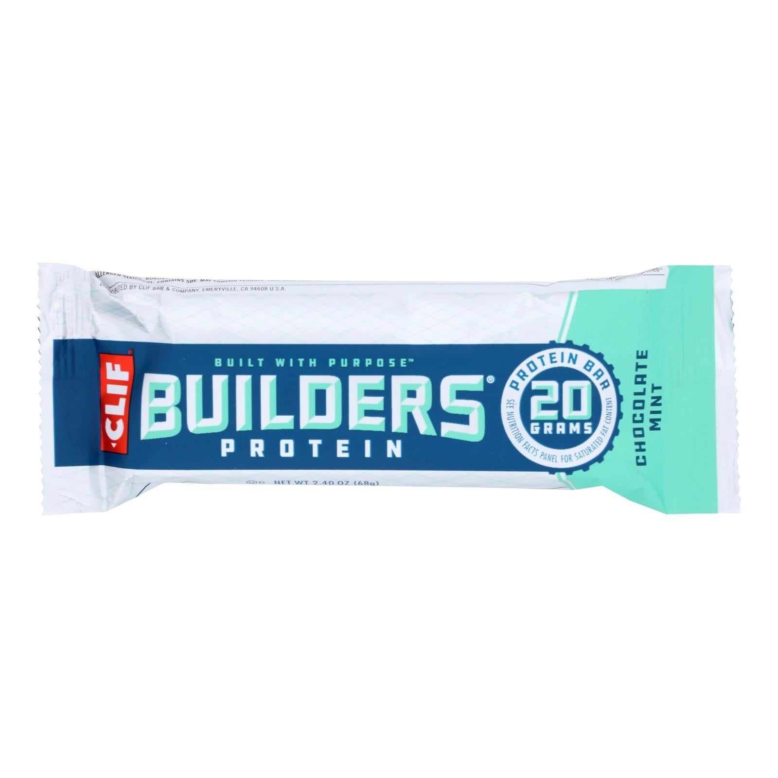 Clif Bar Builder's Bar - Chocolate Mint Delight, 2.4 Oz, Case of 12