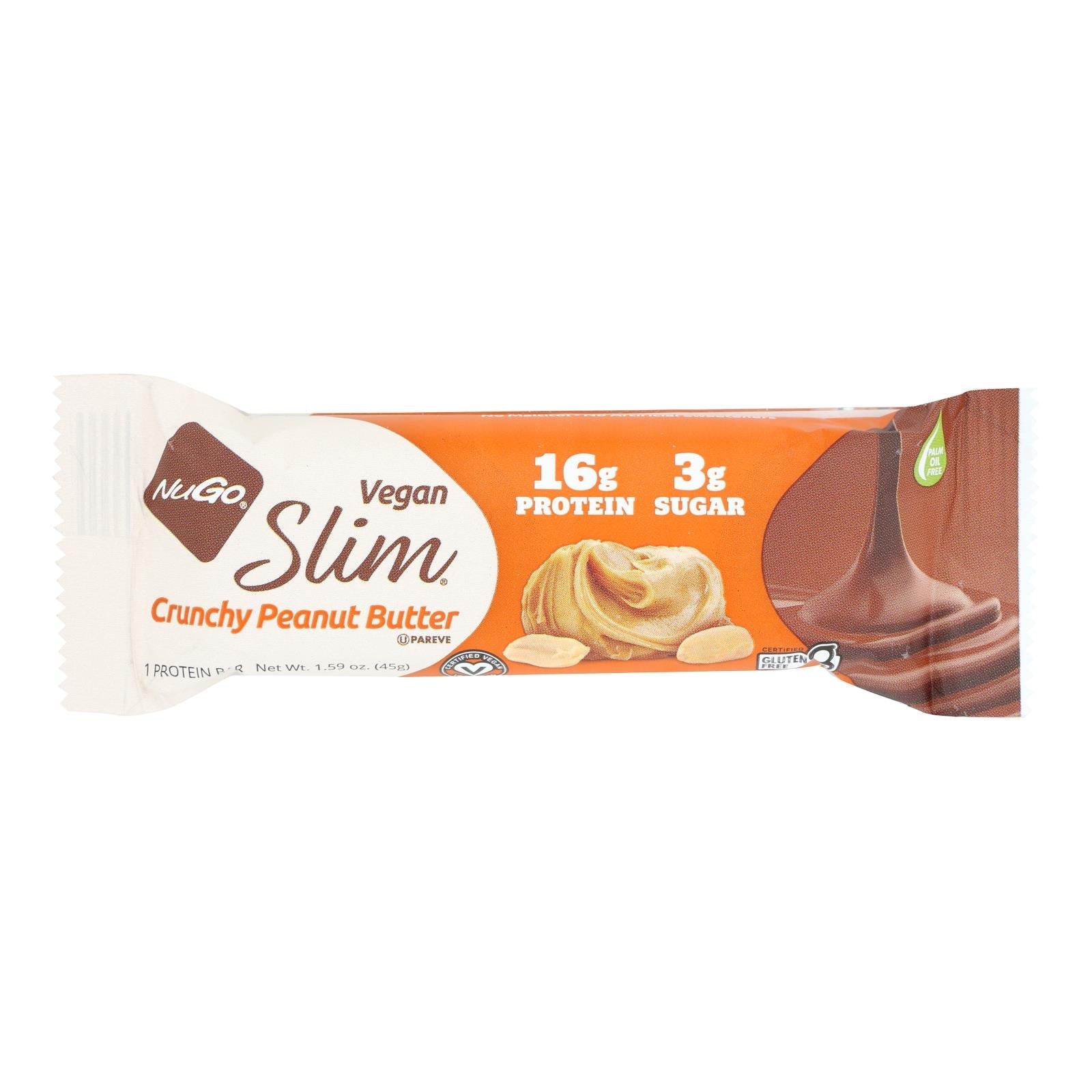 Nugo Crunchy Peanut Butter Slim Nutrition Bars - 1.59 Oz - Case of 12