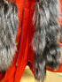 Roma Genuine Silver Fox Fur Rabbit Fur Insulated Parka in Red
