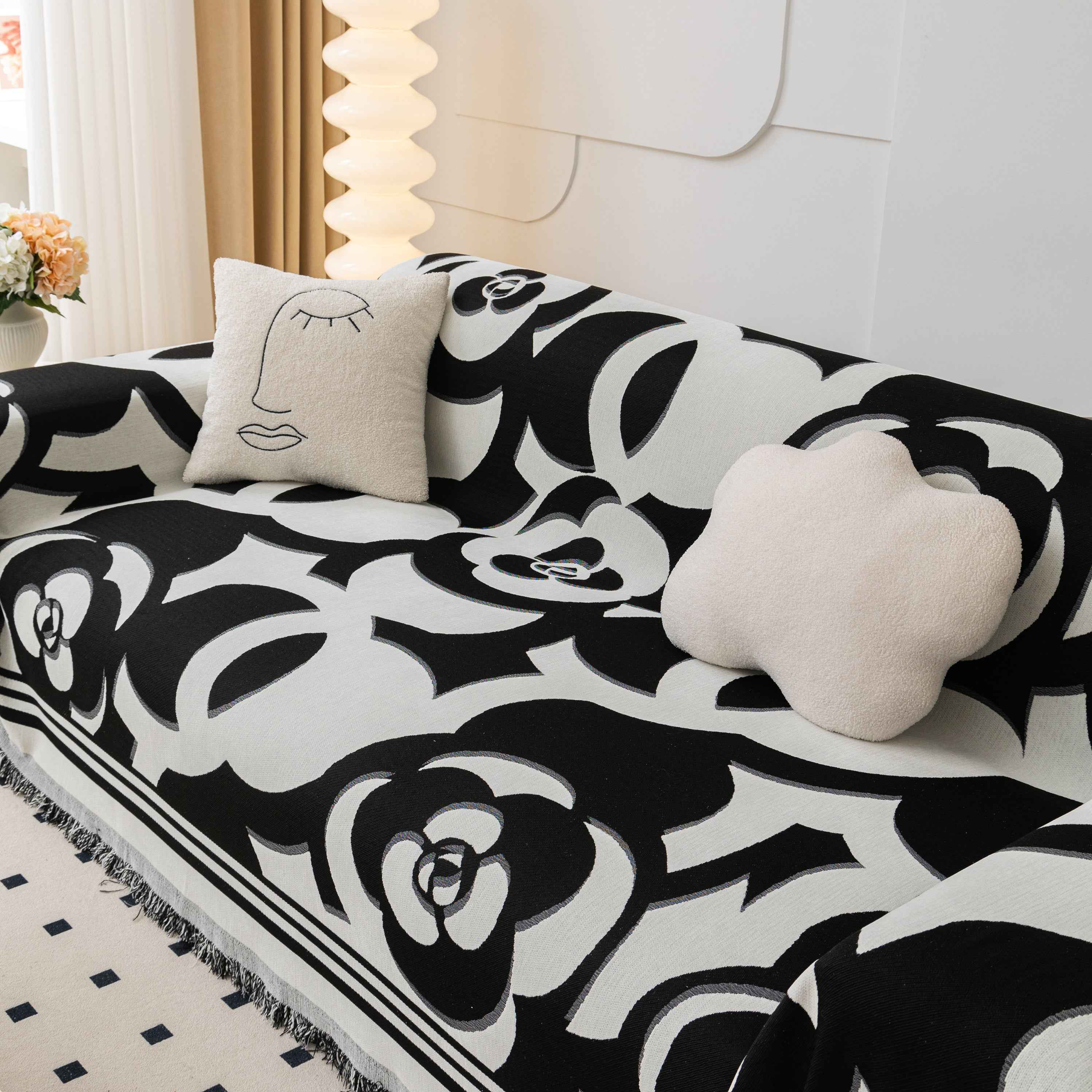 Chenille Sofa Cover Blanket, Couch Cover Blanket Throws for Couches Living Room Furniture Throw Covers