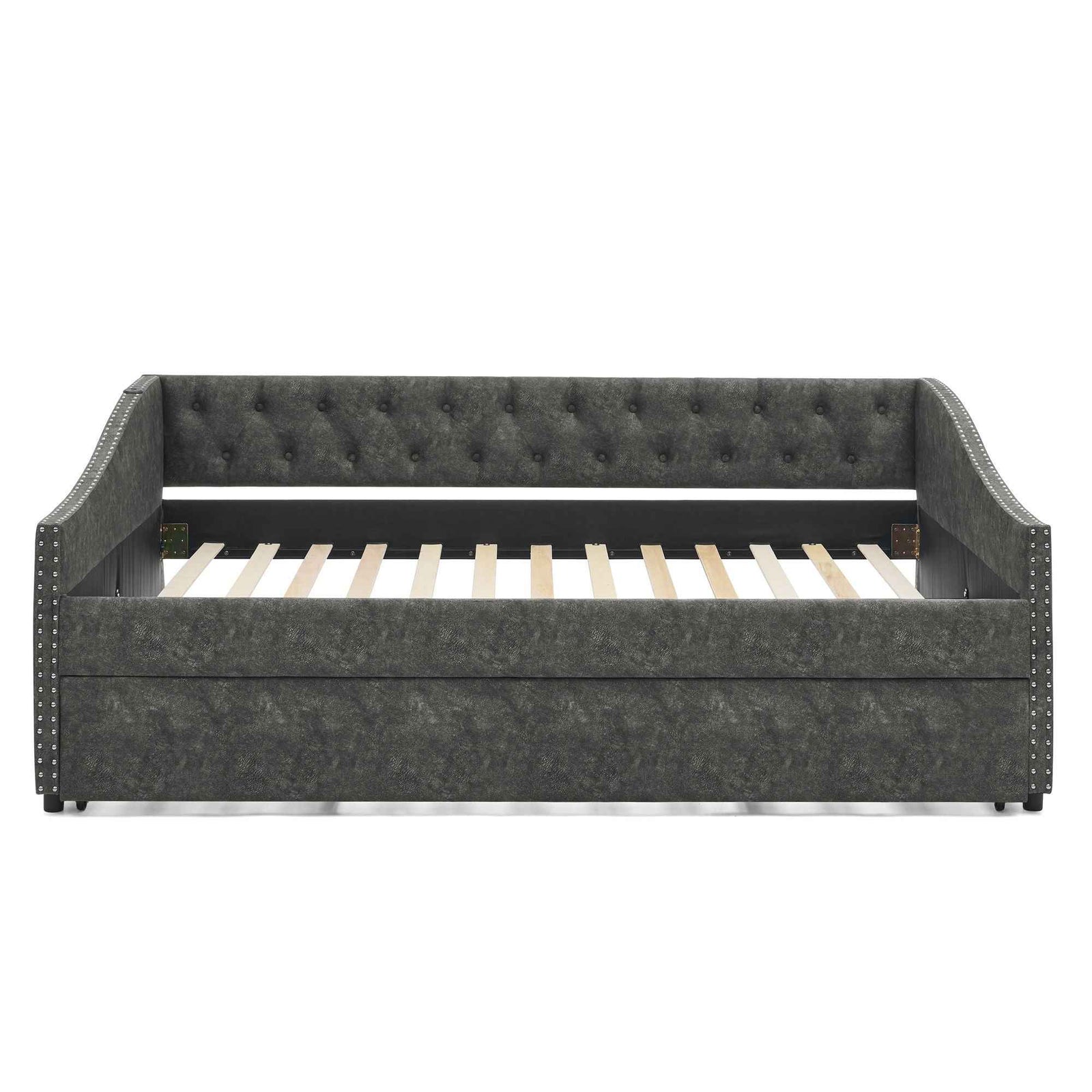 Upholstered Daybed With USB Charging & Pull Out Bed