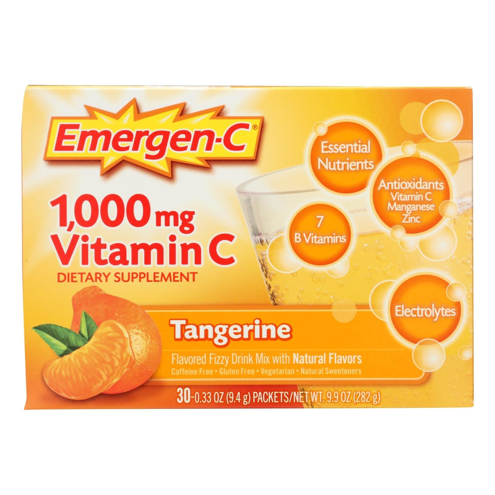 Emergen-C Tangerine Vitamin C Supplement - 30 Count (Case of 3)