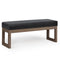 Milltown Large Ottoman Bench with Solid Wood Frame - Midnight Black