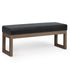Milltown Large Ottoman Bench with Solid Wood Frame - Midnight Black