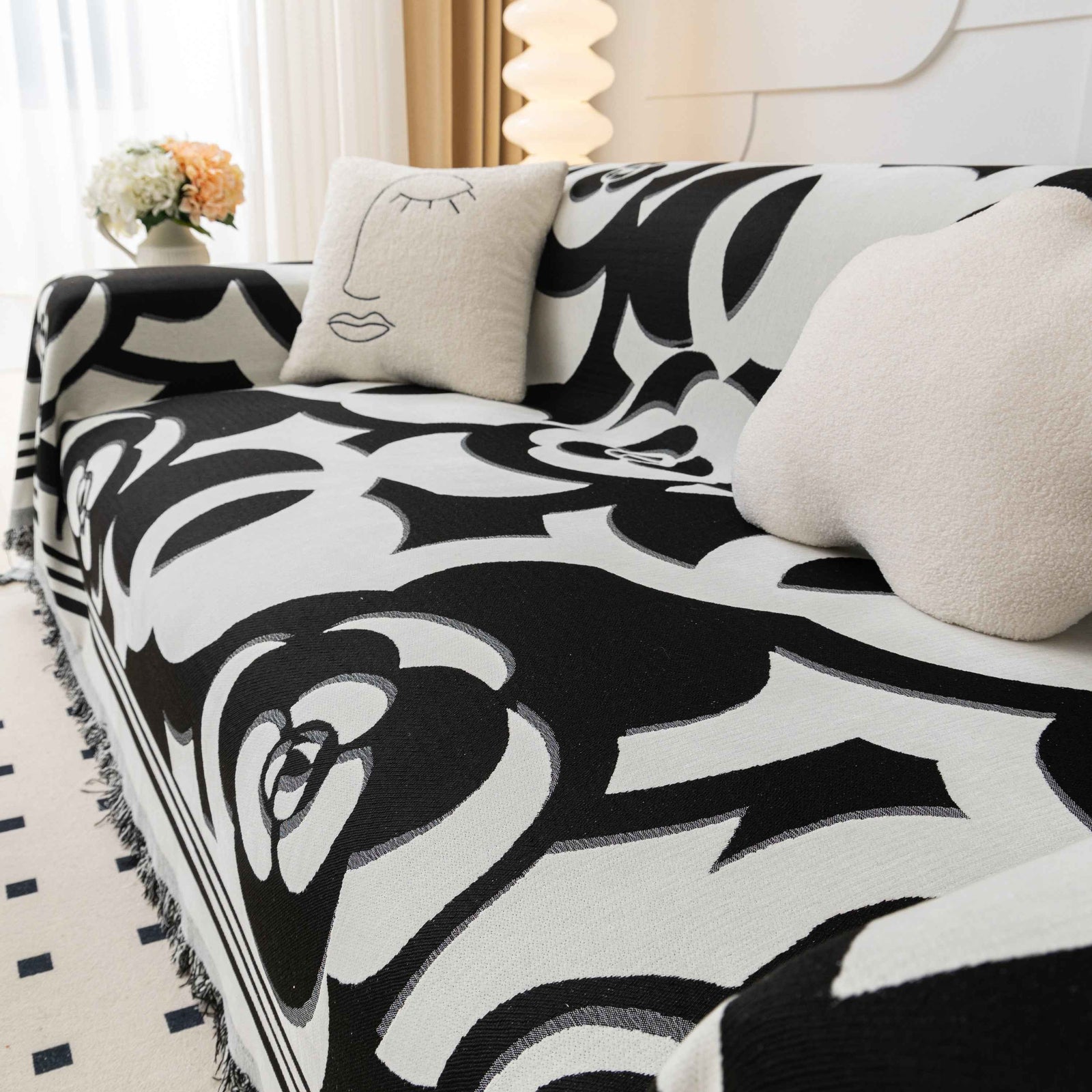 Chenille Sofa Cover Blanket, Couch Cover Blanket Throws for Couches Living Room Furniture Throw Covers