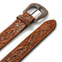 Western Cowboy Leather Belt - Brown