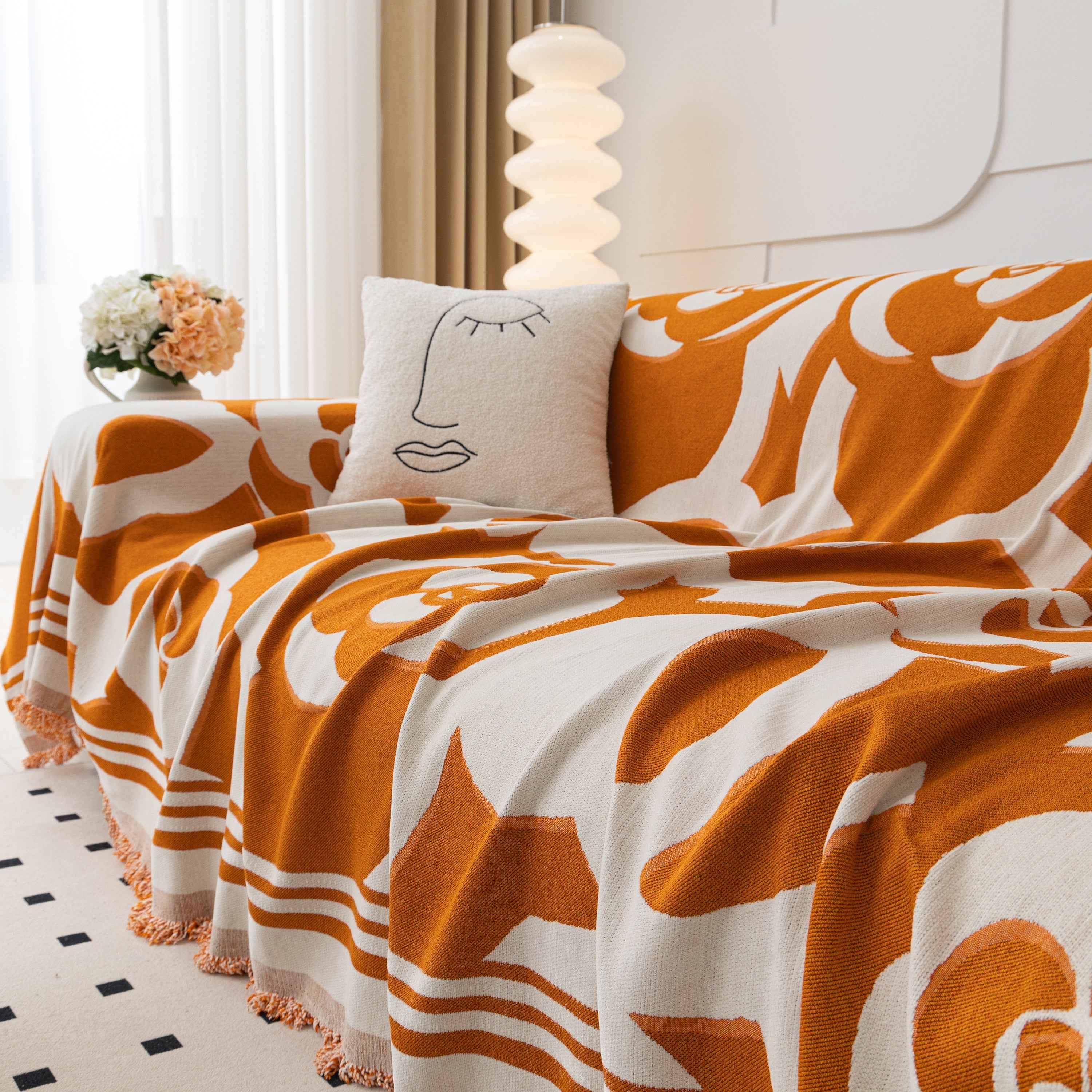 Chenille Sofa Cover Blanket, Couch Cover Blanket Throws for Couches Living Room Furniture Throw Covers