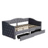 Full Size Bed Frame, Upholstered Cloud Bed Frame With Headboard, 2 Storage Drawers And 2 USB Charging Design, No Box Spring Needed - Gray