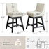Upholstered Swivel Bar Stools With Ergonomic Design (Set of 2) - Cream White