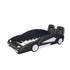 Race Car Shaped Twin Platform Bed With Wheels, Pine Wood Construction
