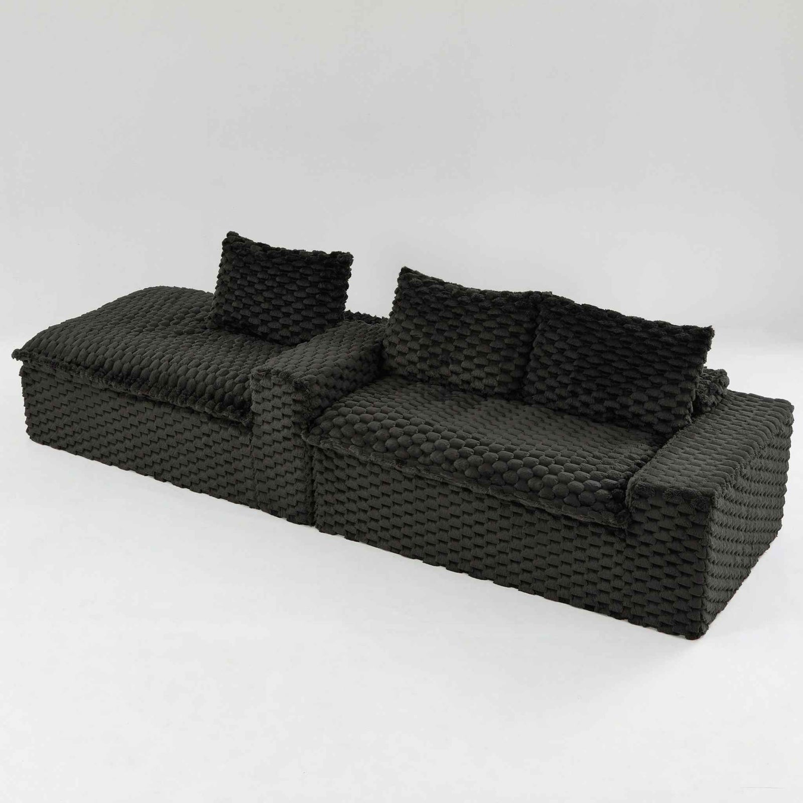 Modular Sofa, Convertible Twin Seat With Chaise Lounge