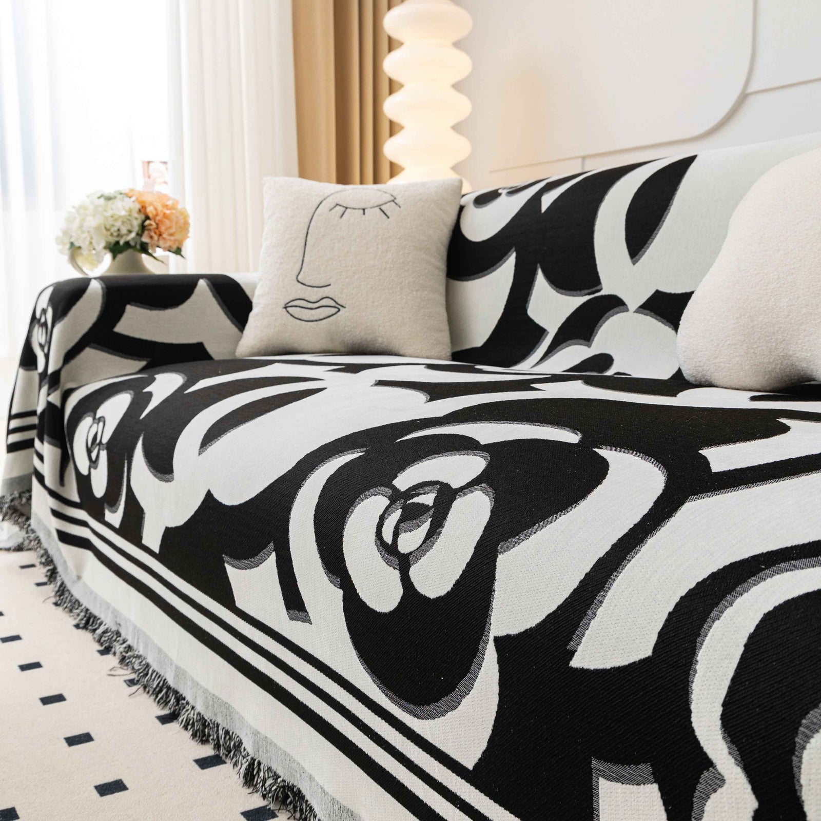 Chenille Sofa Cover Blanket, Couch Cover Blanket Throws for Couches Living Room Furniture Throw Covers