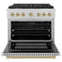 ZLINE 36 " Gas Range with Convection Oven Stainless Steel, Champagne Bronze , SGRSZ-36-CB