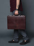 Executive Croco Leather Briefcase/Suitcase- Brown