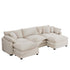 Modern Oversized Modular Cushion Sofa With Ottoman, Low Back, Deep Seating Sofa Set