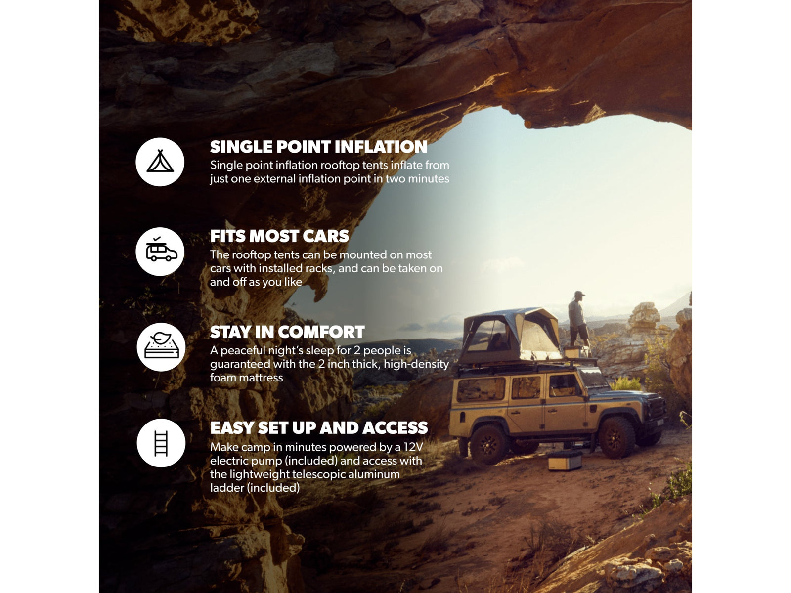 Dometic TRT 140 AIR Inflatable Roof Top Tent - 2 Person