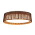 17" Traditional Brown Rattan Flush Mount Lighting with LED