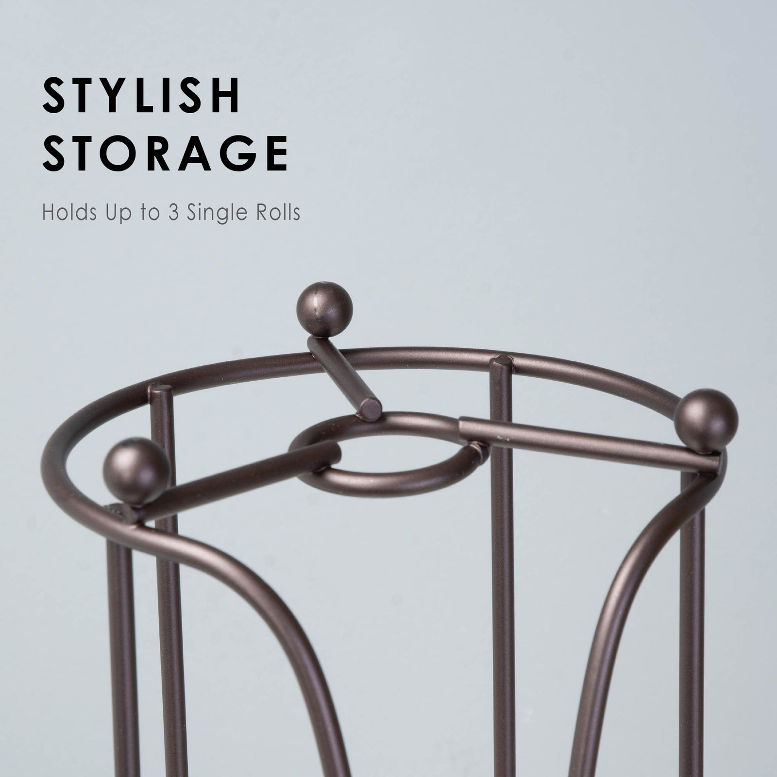 Freestanding Toilet Paper Holder for Standard Rolls (Oil-Rubbed Bronze Finish)