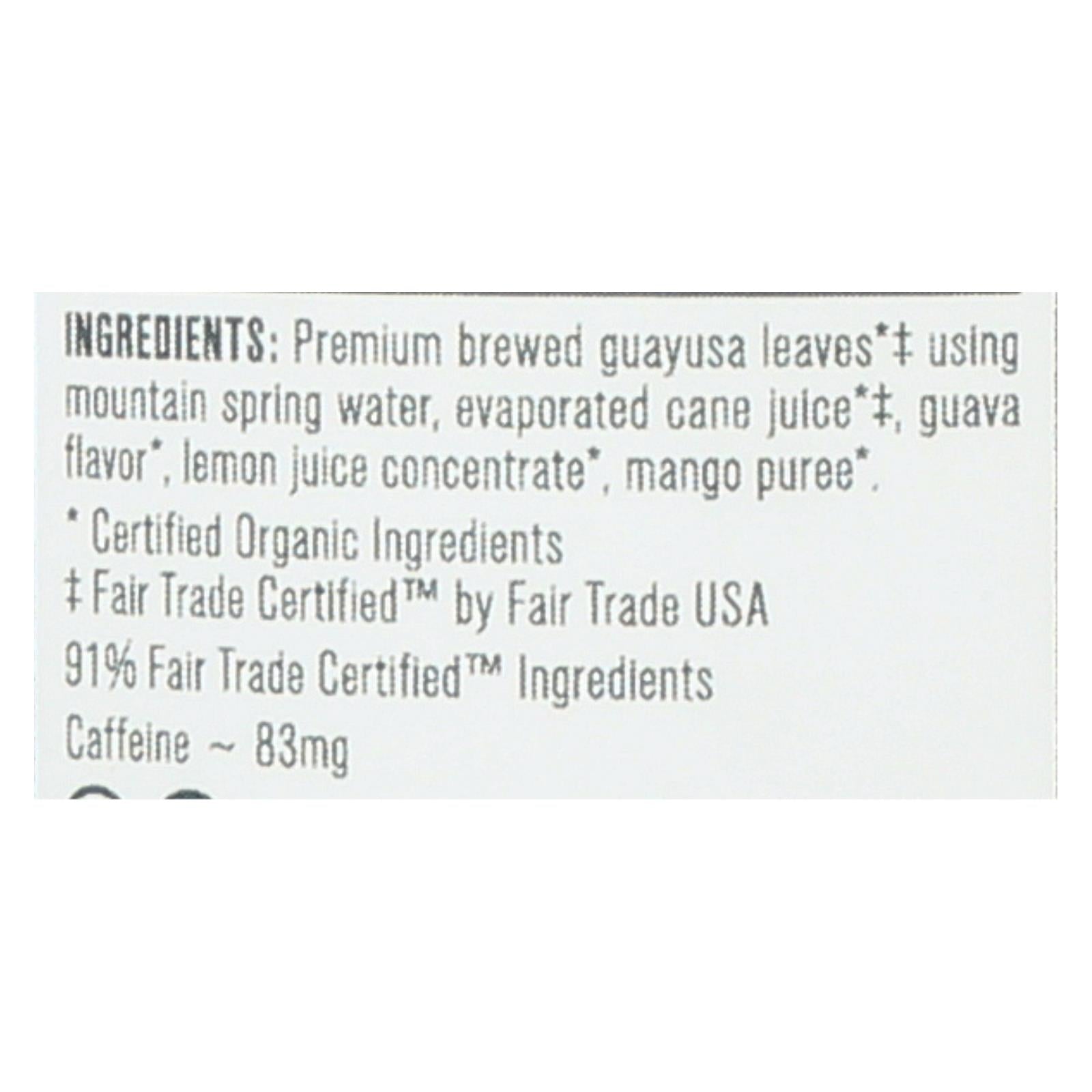 Guava Mango Guyusa Tea - 16 oz Case of 12