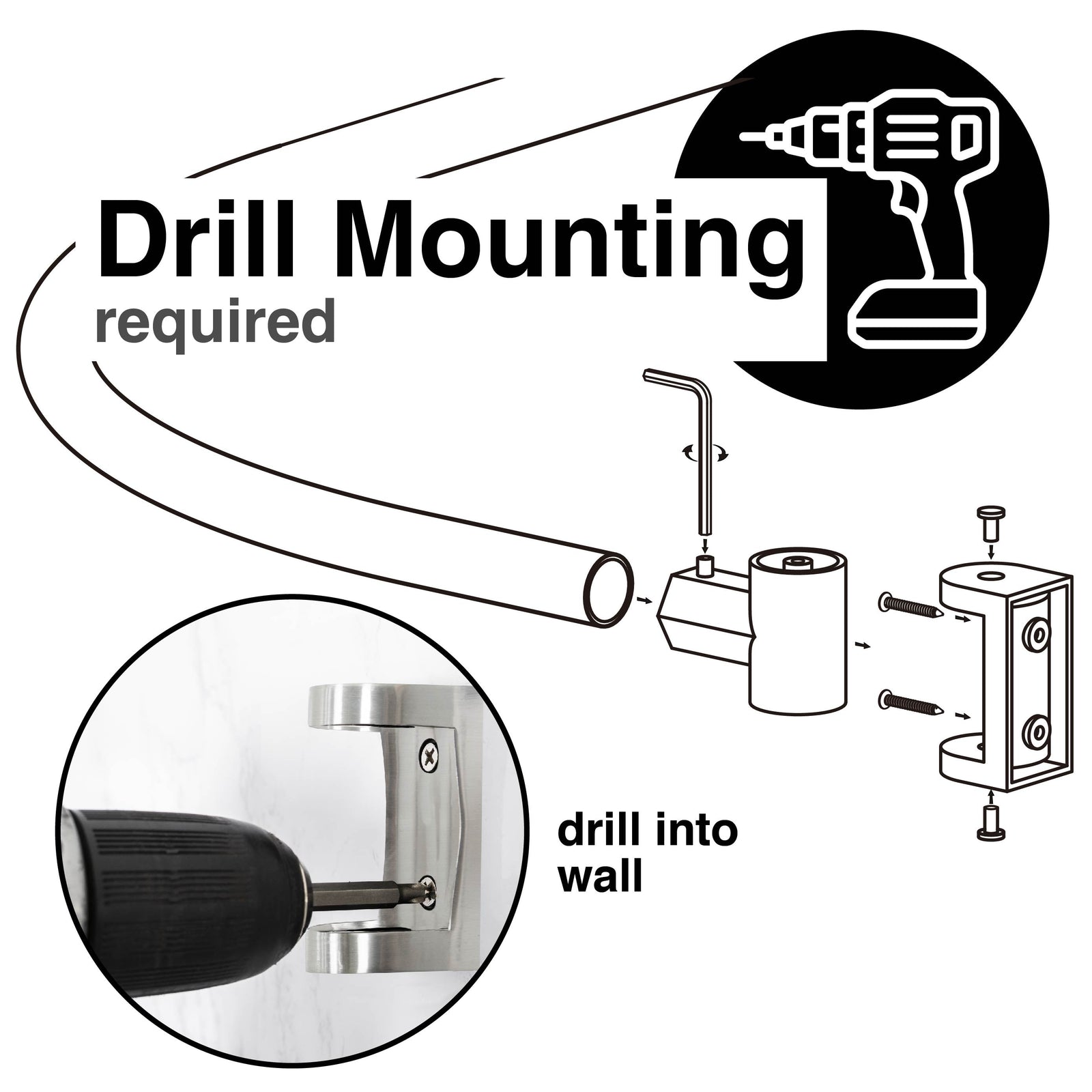 36 in. to 61 in. Curved Shower Rod (Brushed Nickel Finish)