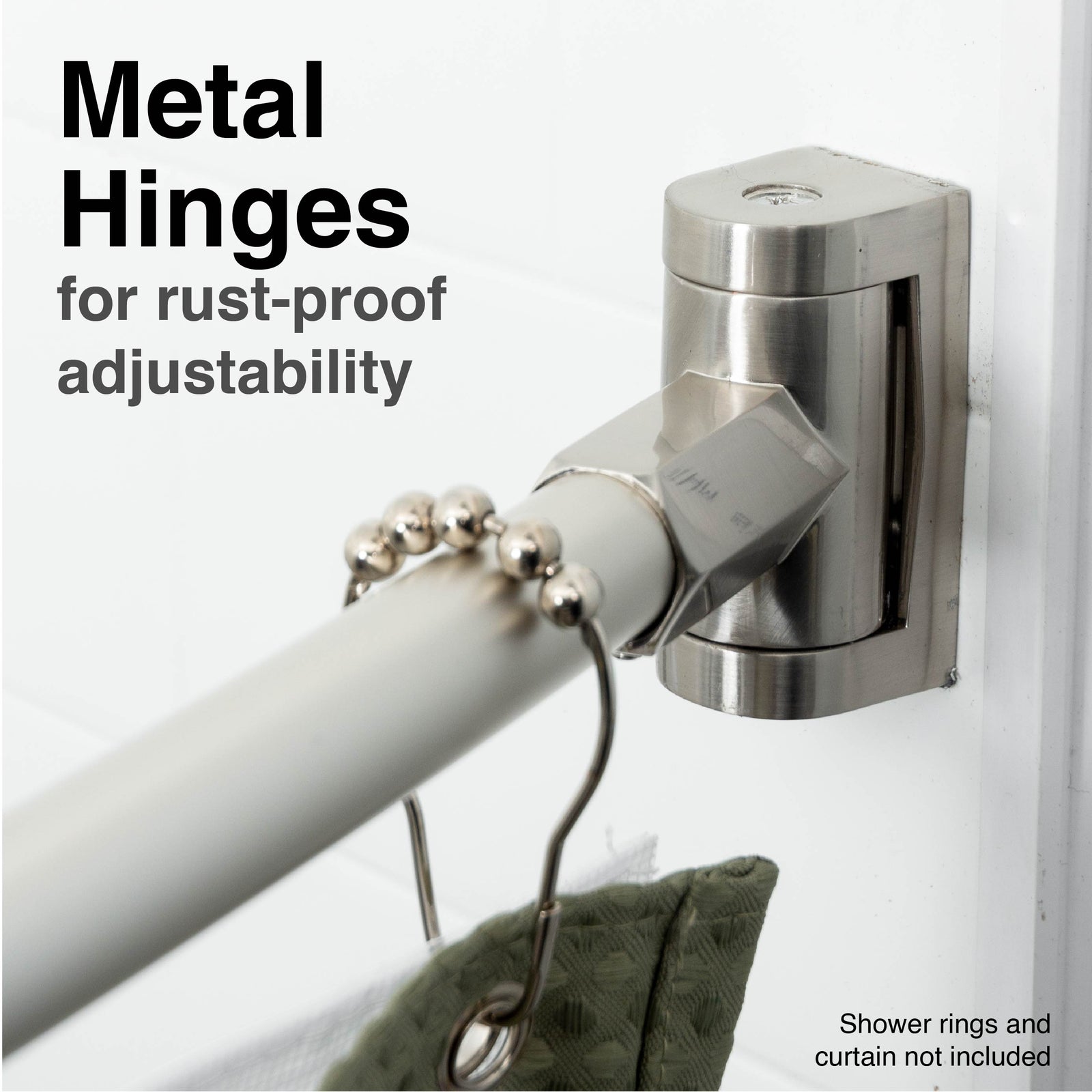 36 in. to 61 in. Curved Shower Rod (Brushed Nickel Finish)