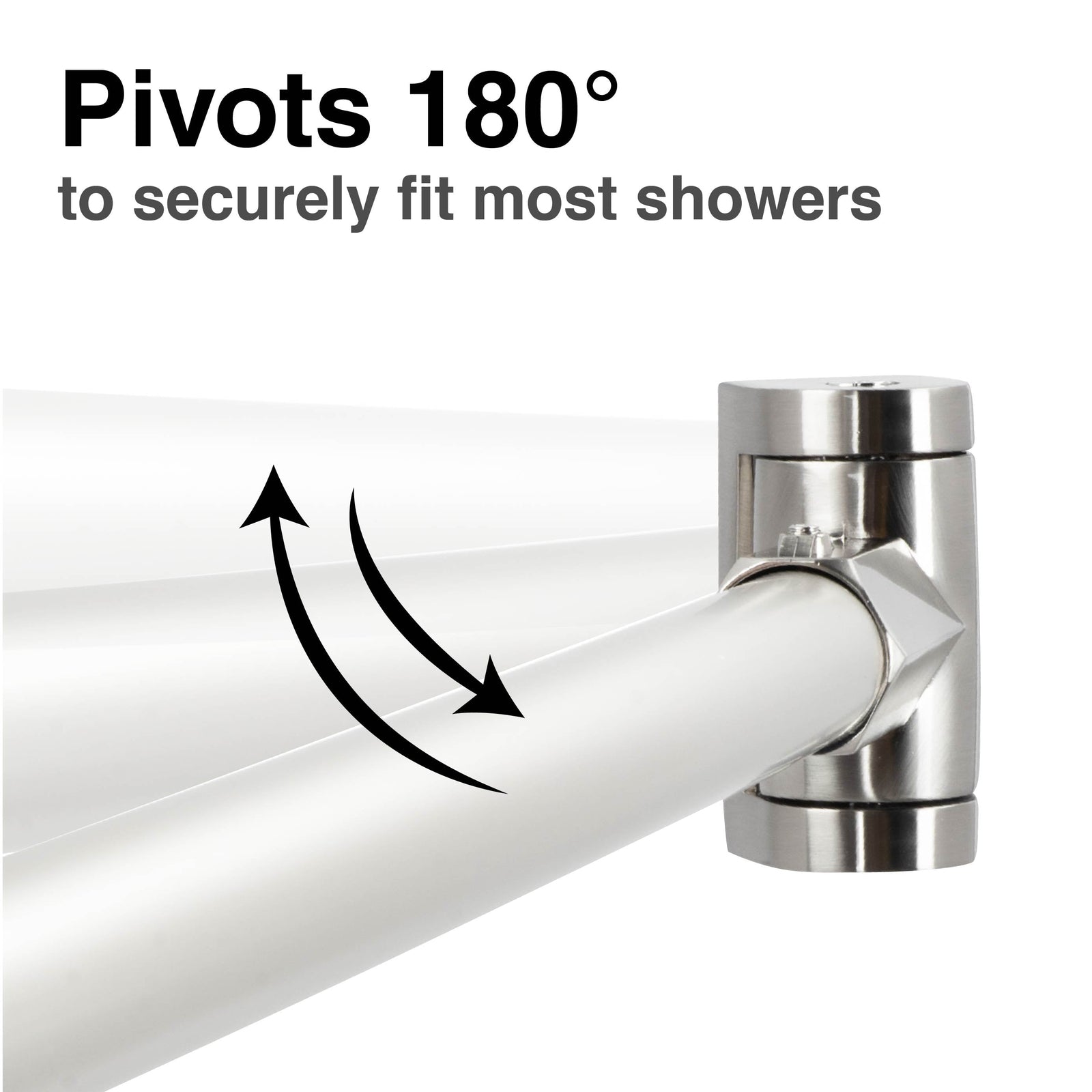 36 in. to 61 in. Curved Shower Rod (Brushed Nickel Finish)