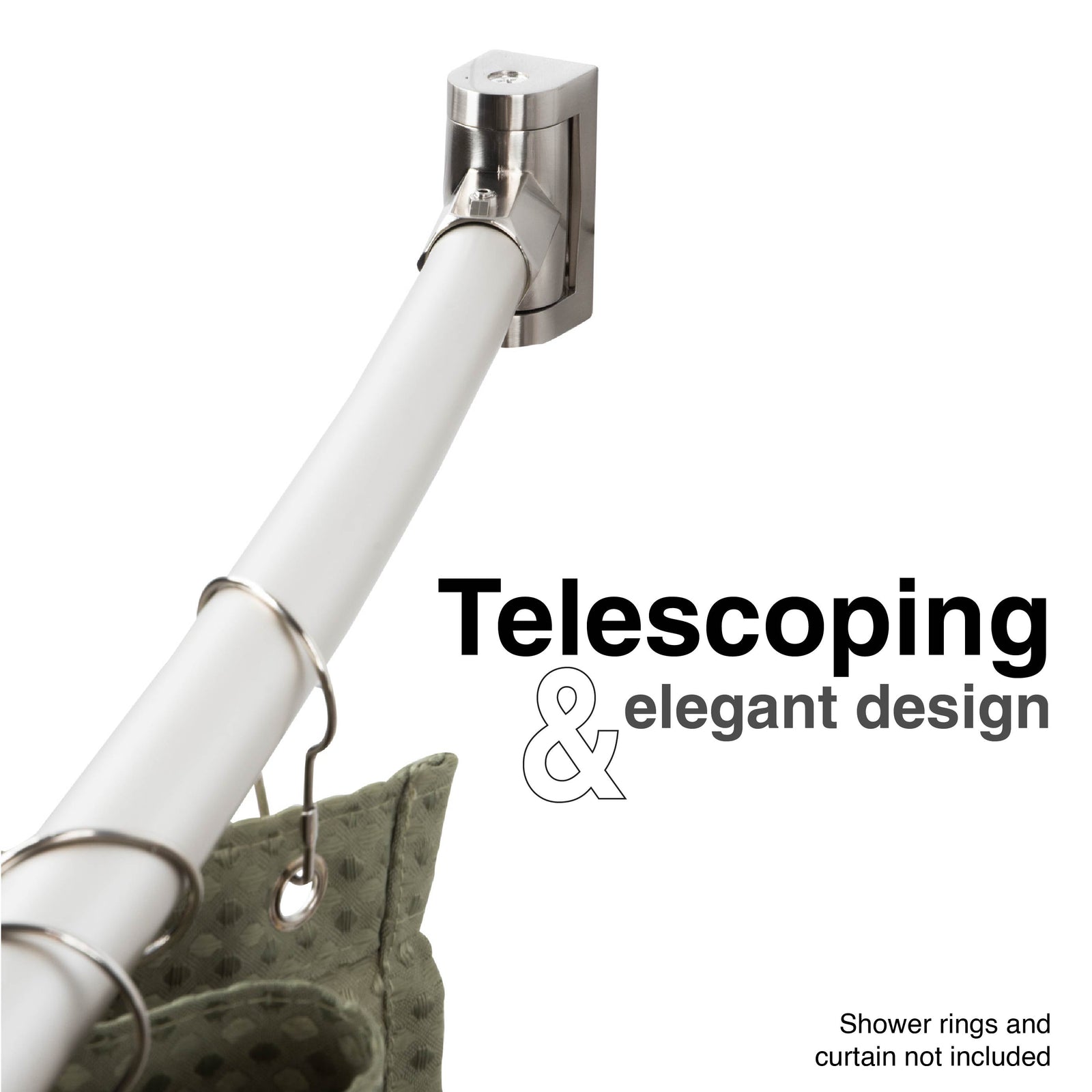 36 in. to 61 in. Curved Shower Rod (Brushed Nickel Finish)