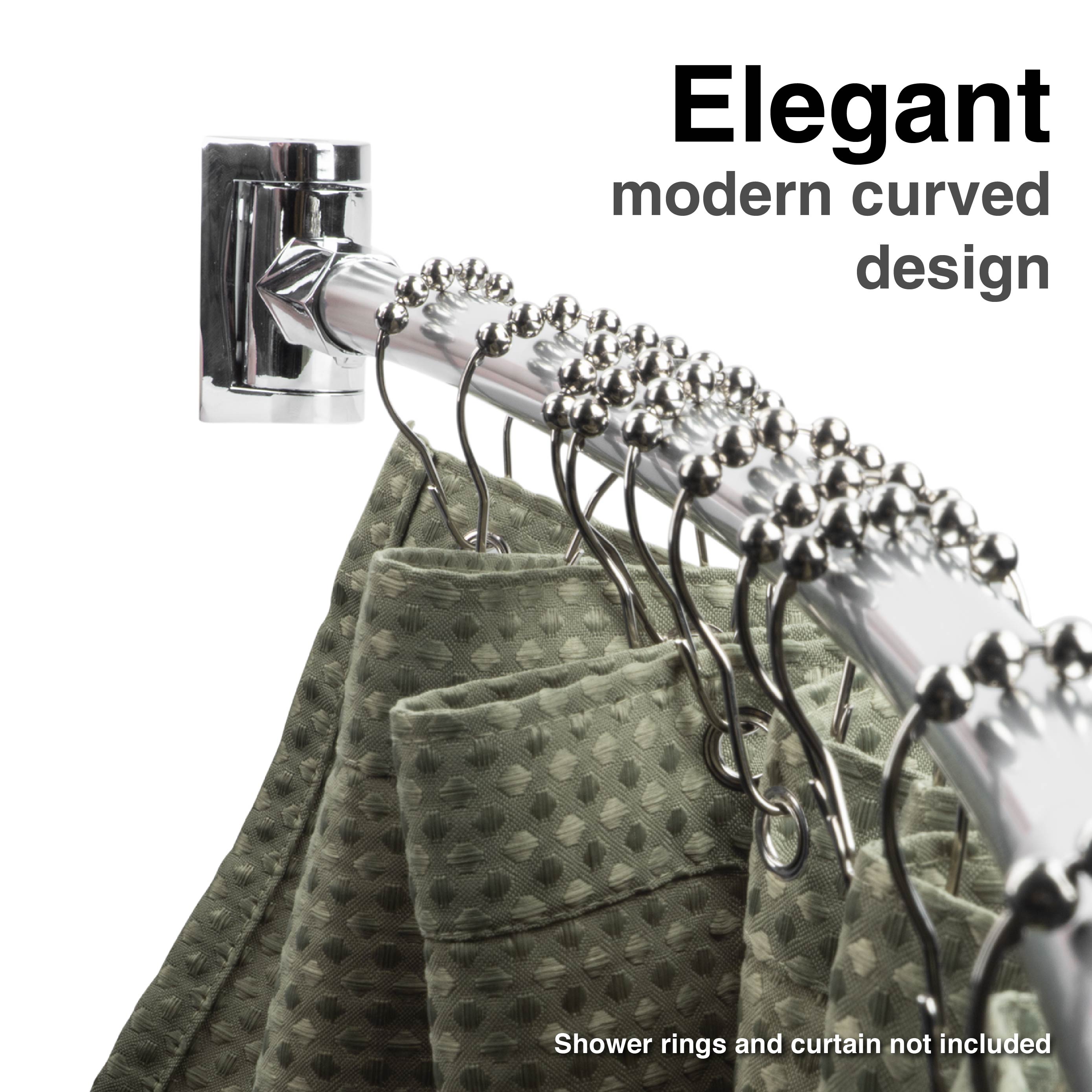 36 in. to 61 in. Curved Shower Rod (Chrome Finish)