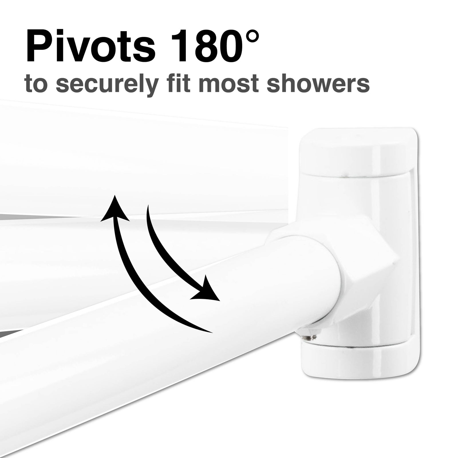 36 in. to 61 in. Curved Shower Rod (White Finish)