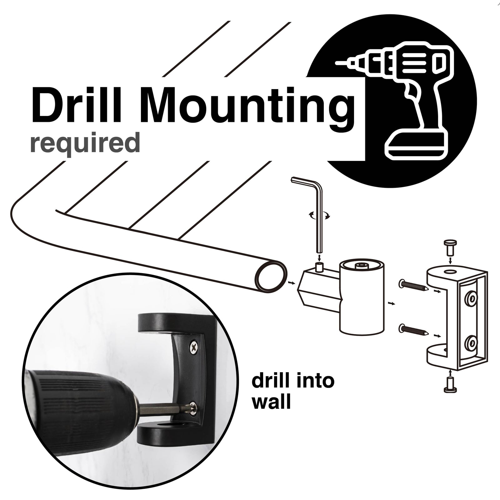 44 in. to 70 in. Double Curved Shower Rod (Matte Black Finish)