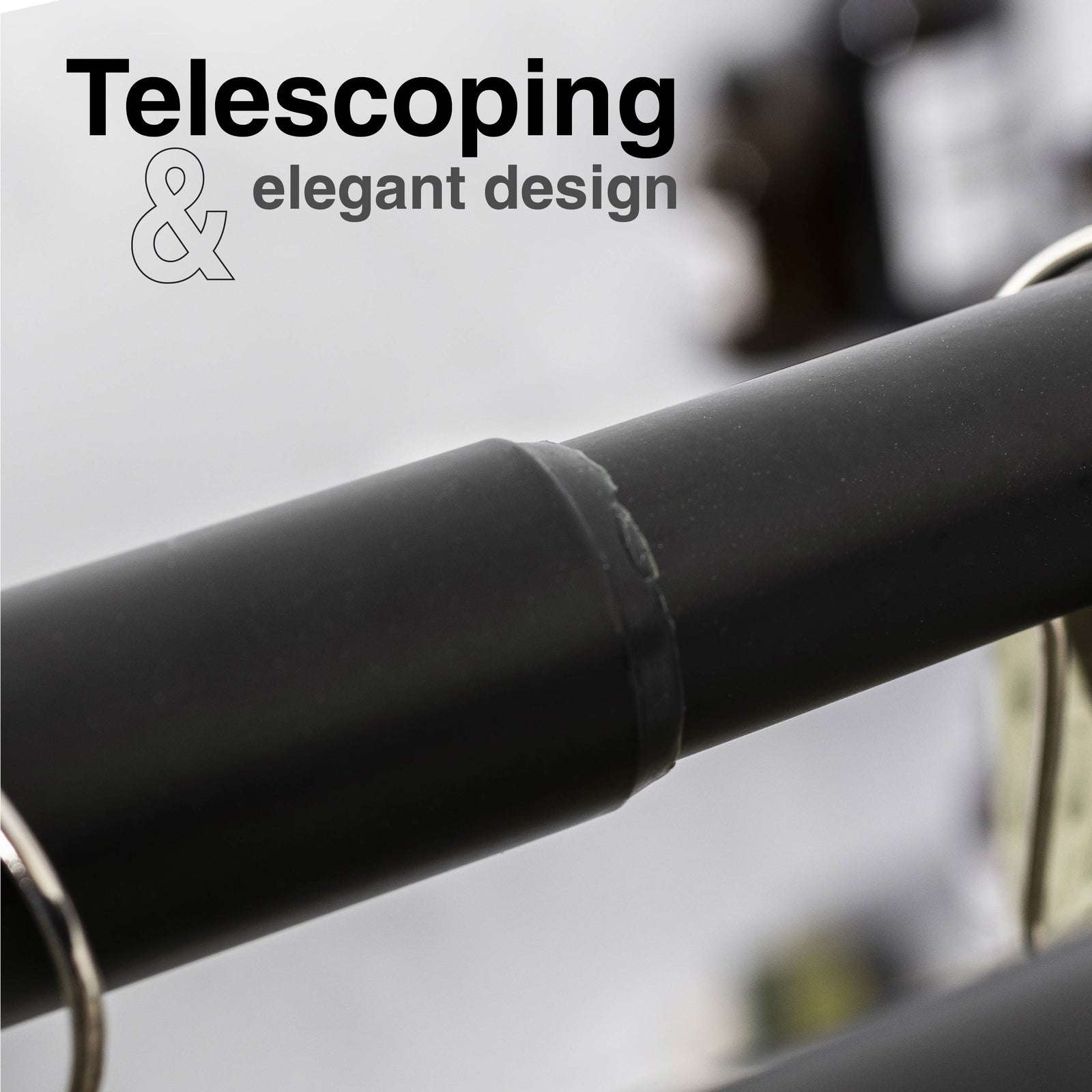 44 in. to 70 in. Double Curved Shower Rod (Matte Black Finish)