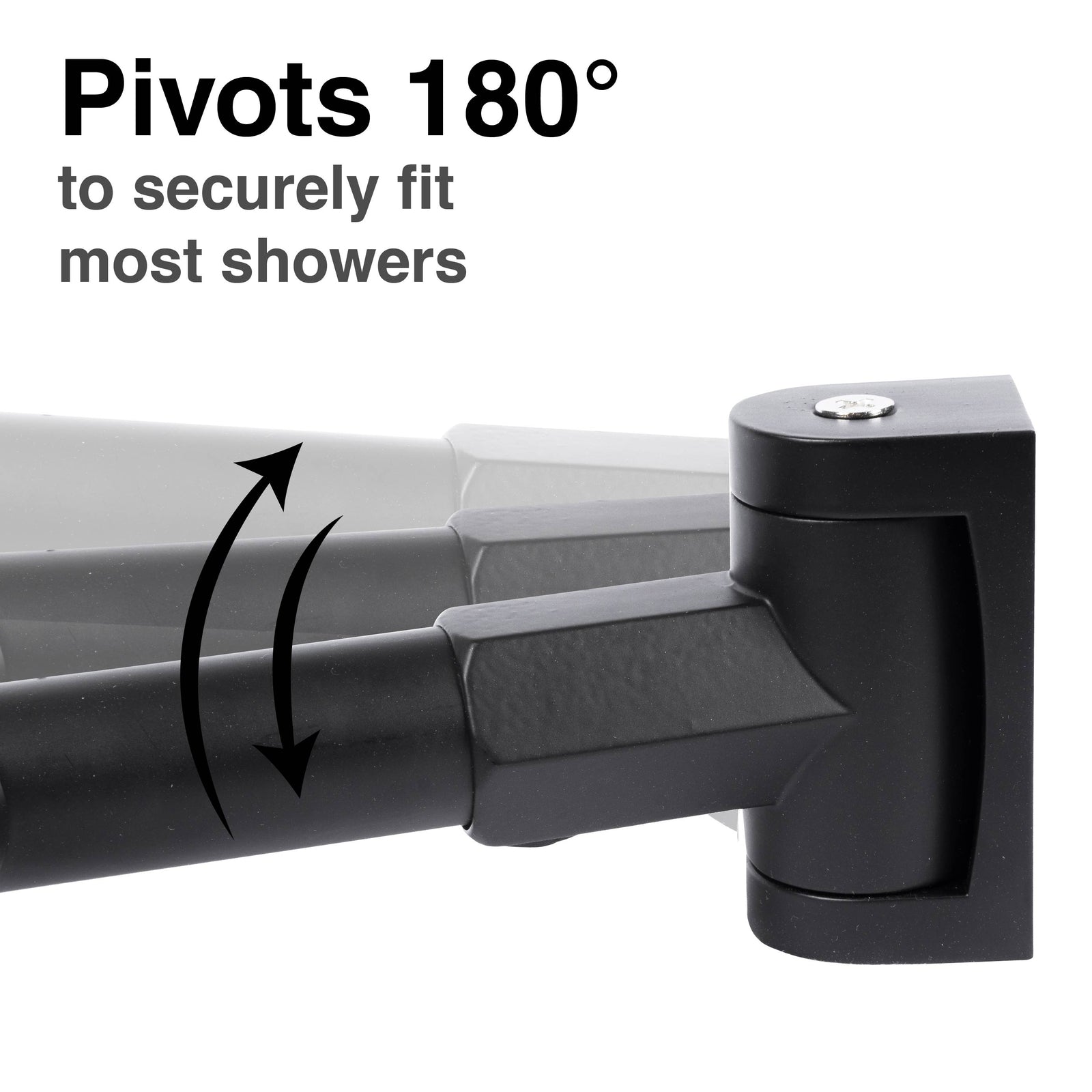 44 in. to 70 in. Double Curved Shower Rod (Matte Black Finish)