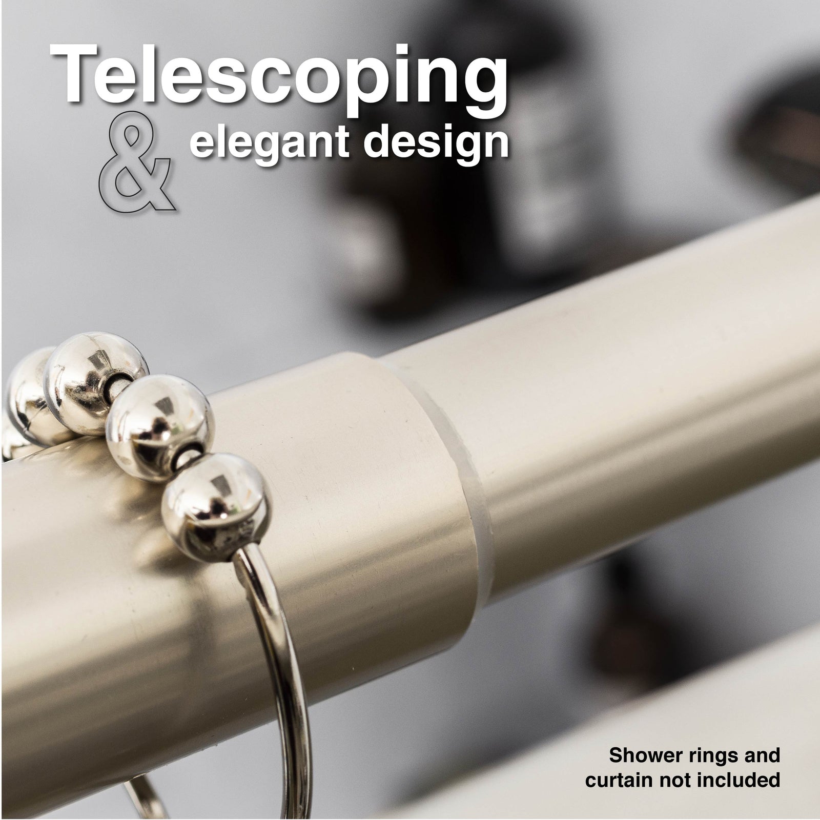 44 in. to 70 in. Double Curved Shower Rod (Brushed Nickel Finish)