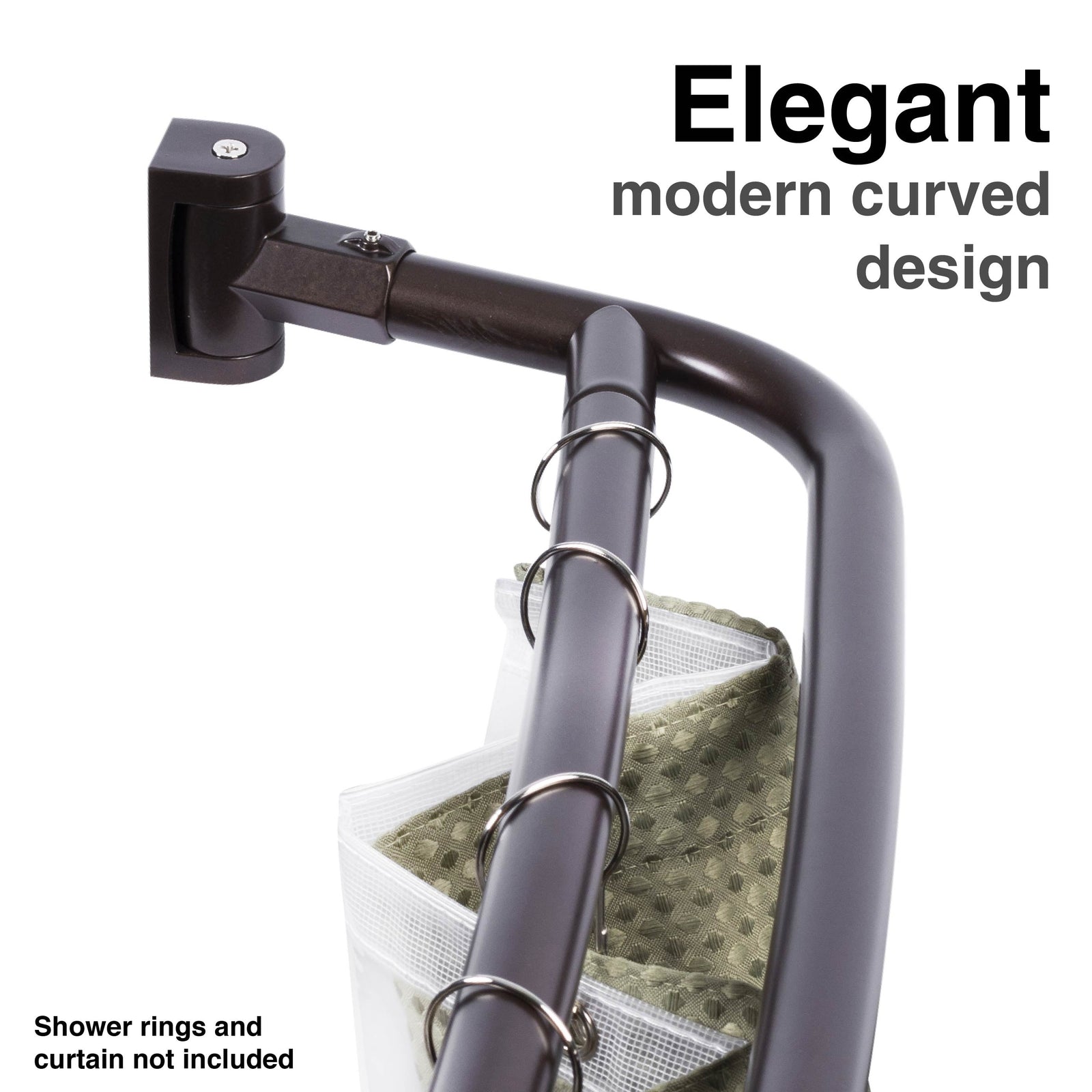 44 in. to 70 in. Double Curved Shower Rod (Oil-Rubbed Bronze Finish)