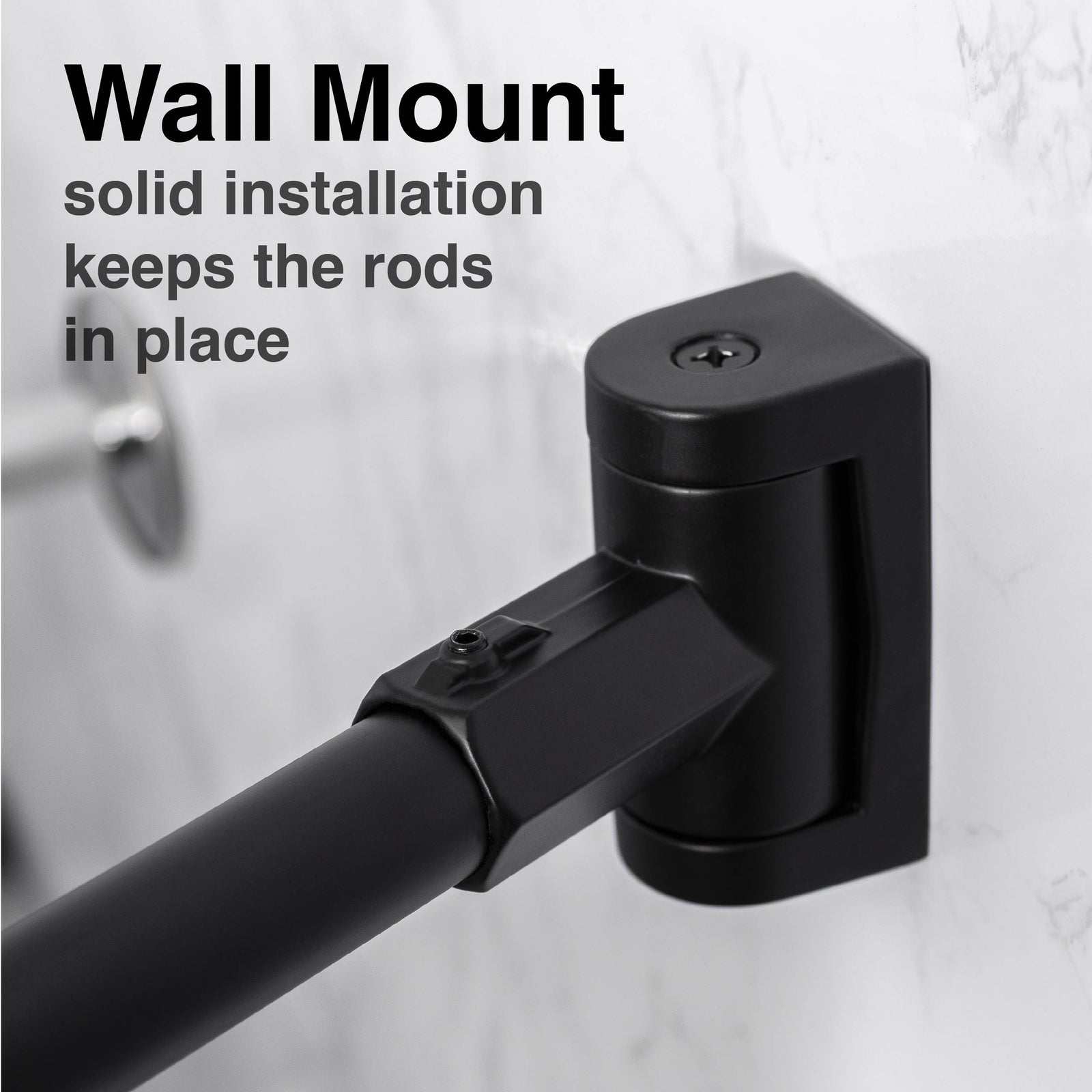 36 in. to 61 in. Curved Shower Rod (Black Finish)