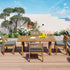 Walker Edison | Outdoor Acacia Wood Dining Table and Chair Set