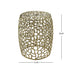 Aluminum Drum End Table with Intricate Design in Gold