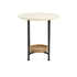 Oval End Table - White / Natural
