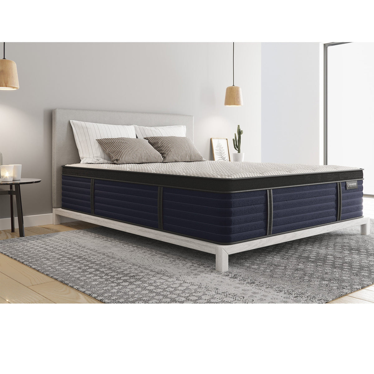Diamond Hughes Latex Hybrid Twin Mattress with Euro-Top 14.5