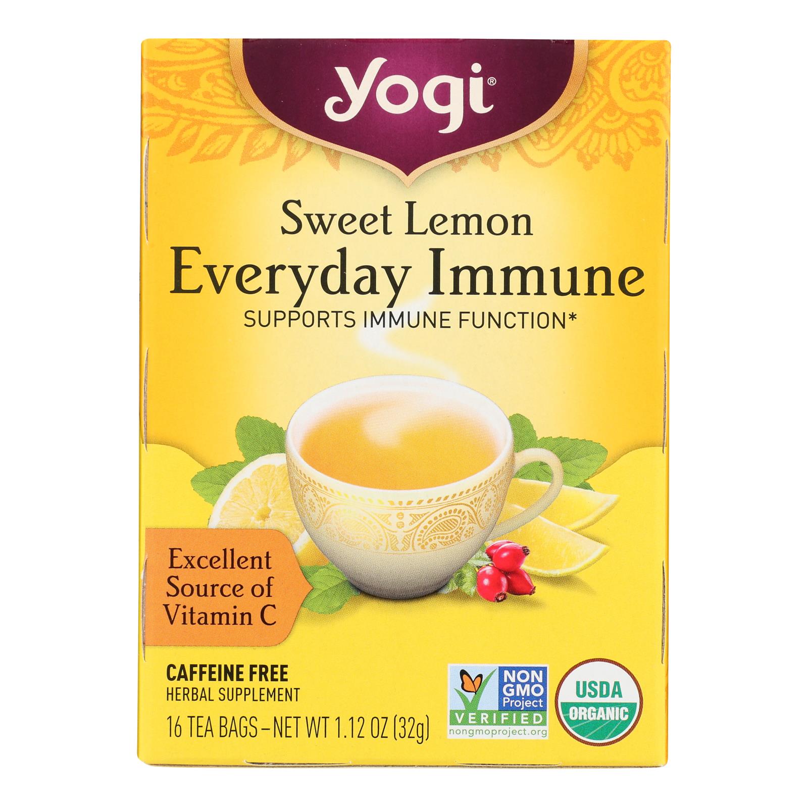 Yogi Tea Lemon Echinacea Immune Support - 6-Pack, 16 Tea Bags