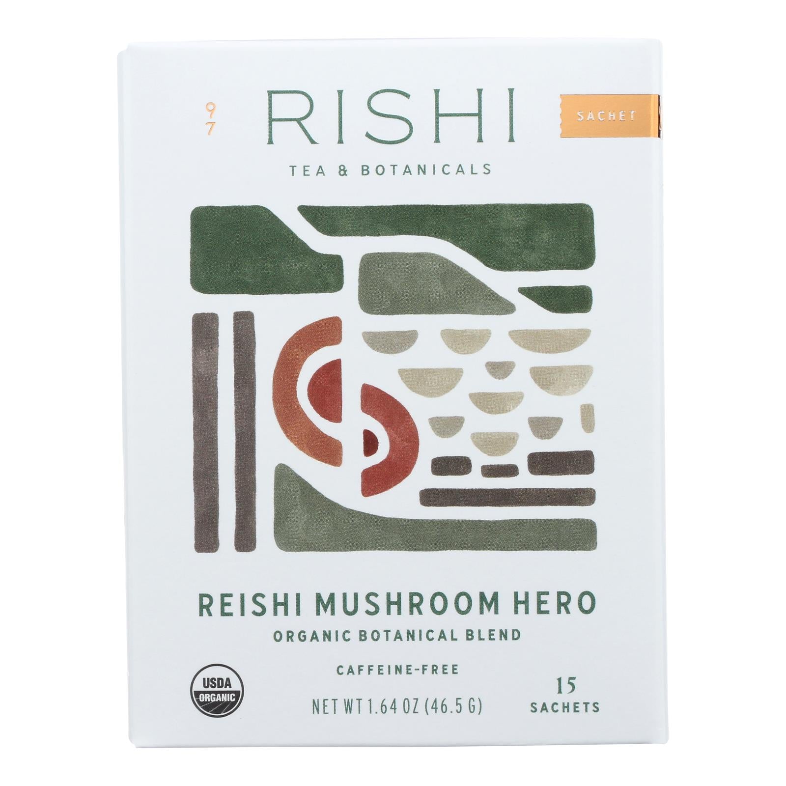 Rishi Tea Reishi Mushroom Hero - 6 x 15 ct. Herbal Tea Bags