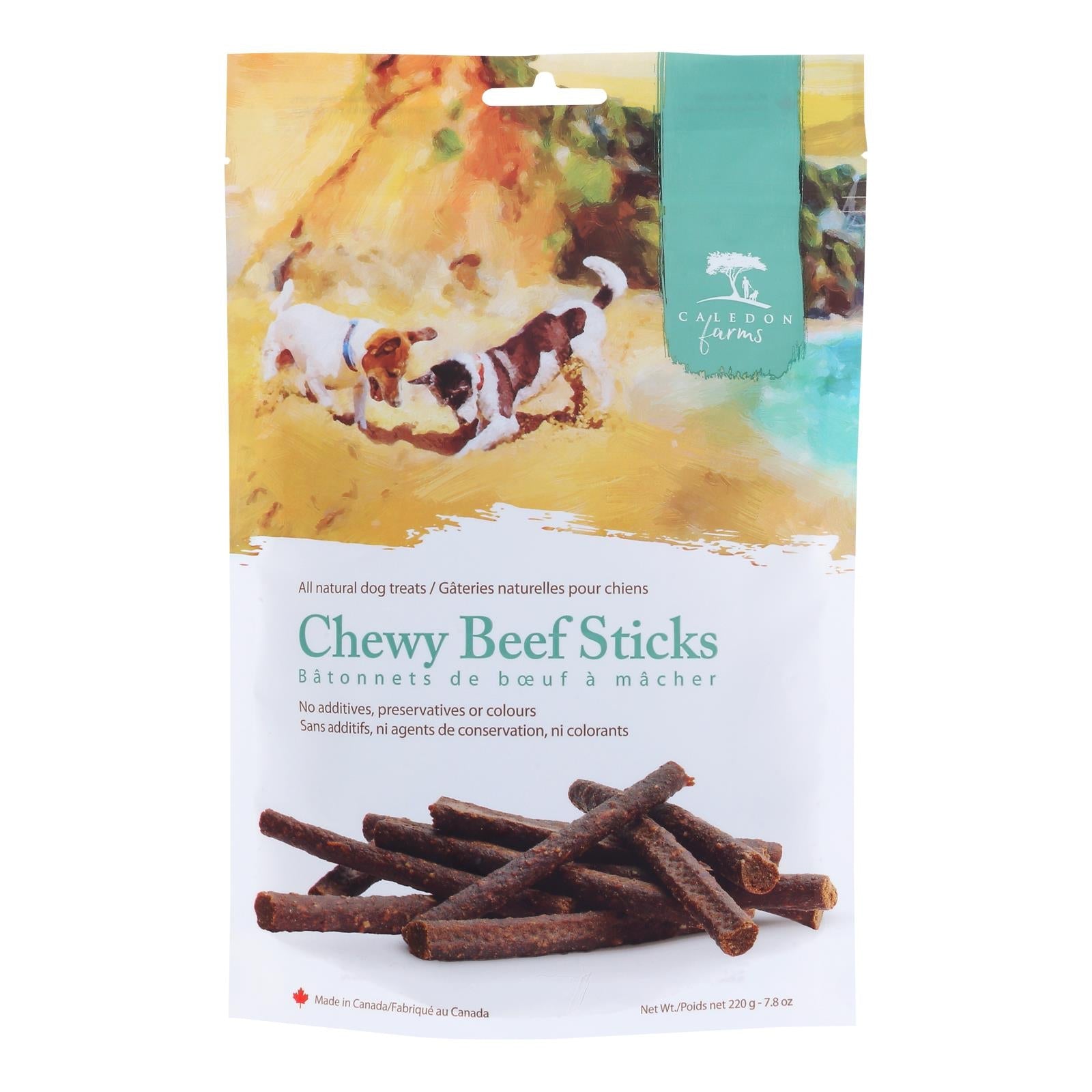 Caledon Farms Beef Stick Dog Treats - 7.8 Oz Case of 4