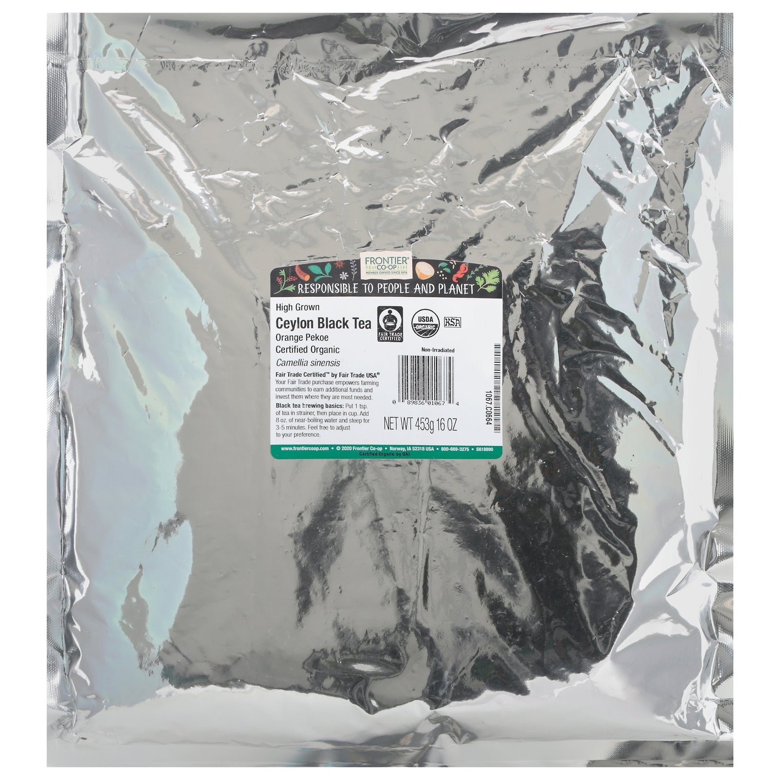 Frontier Herb Organic Fair Trade Ceylon Tea - 1lb Bag