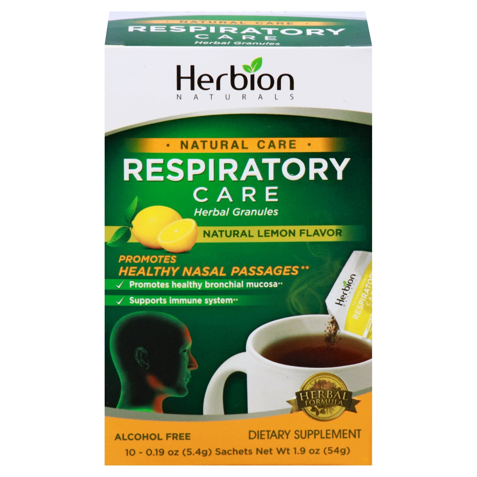 Herbion Naturals Respiratory Care Natural Granules Lemon, 10 Packets