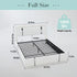 Upholstered Platform Bed Frame With Adjustable LED Headboard, USB C-Charging, Hydraulic Lift
