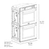 ZLINE 30"Professional True Convection Double Wall Oven, Air Fry, Self Clean, DuraSnow® Matte Black WADSZ-30-MB