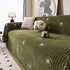 Chenille Camellia Floral Sofa Throw Cover Couch Blanket with Striped Jacquard