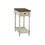 Accent End Table, 2 Tier, Storage Drawer, Traditional Stylish Design